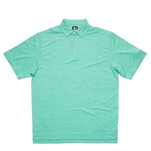 Foot Joy Mens Polo Collared 1/4 Button Golf Shirt Teal Green Sz Small